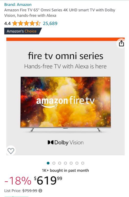 65” Amazon Fire tv 4k