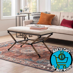 Linon Ashburn Campaign Bench Linen *DEAL of the Day*
