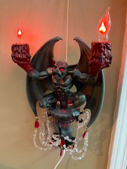 2x TrendMasters HalloScream Flickering Gargoyle Lights Halloween Decor