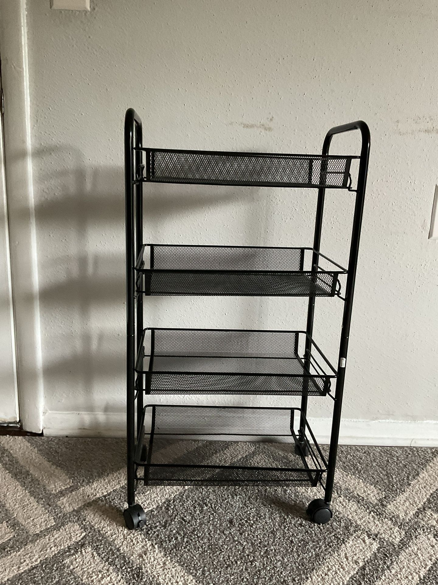 4-Tier Mesh Wire Storage Cart with Rolling wheels