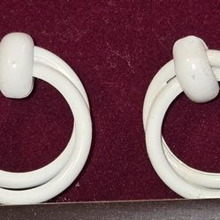 White Costume Jewlery Earrings