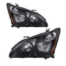 BRAND NEW IN BOX 2004-2006 Lexus RX 370 Halogen Headlight Assembly Black Housing Amber Reflector