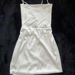 White Satin Mini Dress