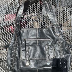 Black With Tan Thread Peggy Sue Purse