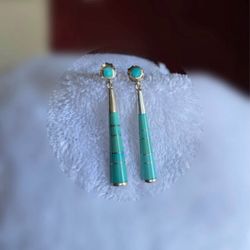 925 Sterling Turquoise Inlay Earrings