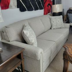 Fabric Sofa Sand Color 2 Pillows Included