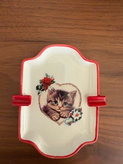 Ceramic Cat Trinket Dish / Ashtray