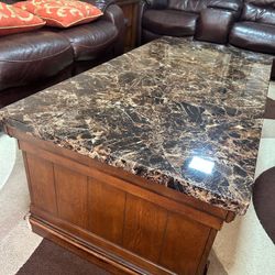 COFFEE TABLE + BENCH , 2 END TABLES 
