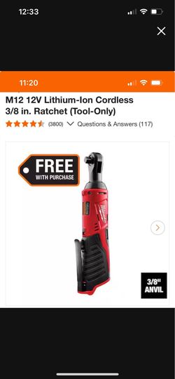 M12 ratchet 3/8