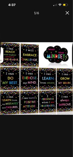 Growth Mindset Posters Classroom Bulletin Board Inspirational Poster Motivational Signs Positive Sayings What is Your Mindset for Chalkboard Whiteboar