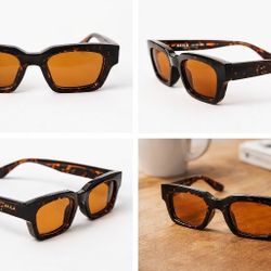 AKILA Tortoise Rectangle Sunglasses – Amber Lenses – Like New