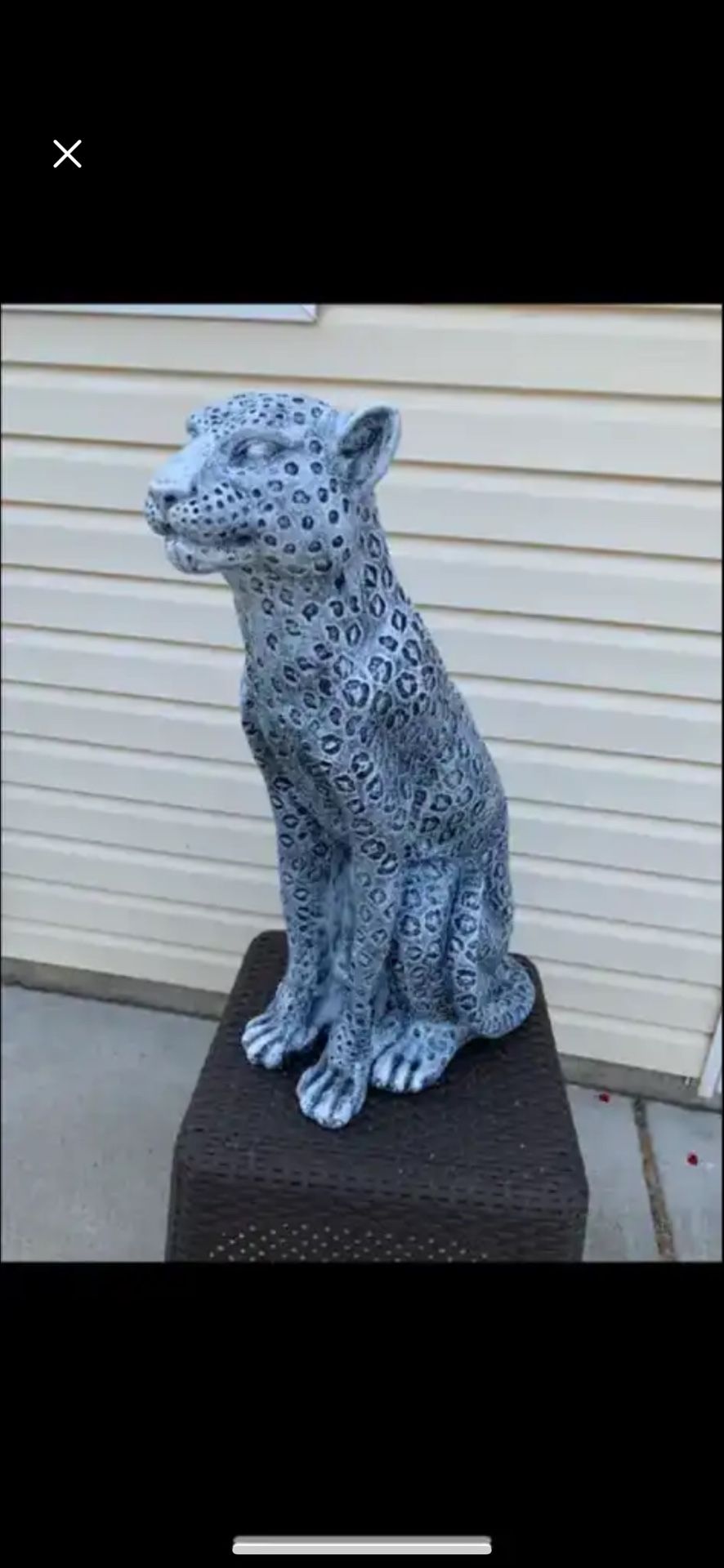 3 Foot Tall, Snow, Leopard Statue
