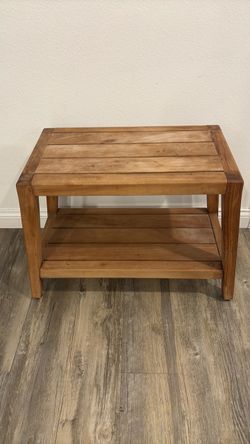 Wooden Bench with Bottom Shelf