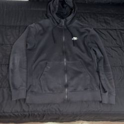 Nike Club Fleece Zip Up (Black) SIZE M