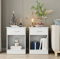 Wood nightstands with drawers