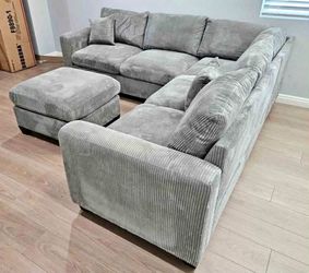 New Corduroy Sectional.  Various Colors.  99”x99”.  Free Delivery!