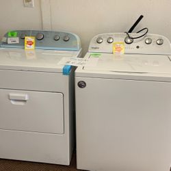 WHIRLPOOL WASHER AND DRYER SET WTWDW WED49STBW NQ