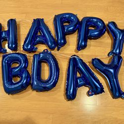 FREE Happy Bday Birthday Balloons Blue 