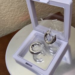Puffed Hoop Earrings 