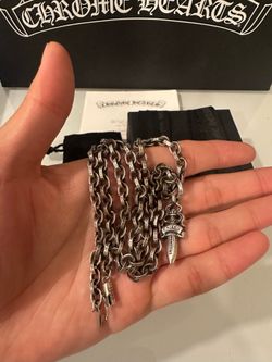 Chrome Hearts 20” Paper Chain 5mm and CH Double Dagger Pendant