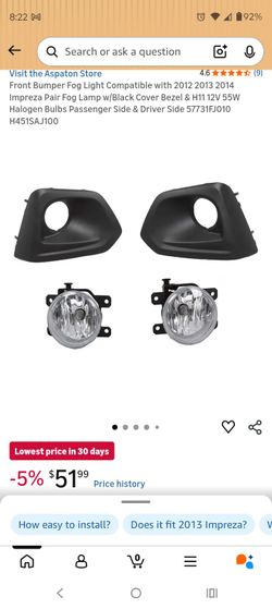 Impreza Fog Lights with Bezels