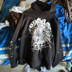 Black and white sp5der hoodie L