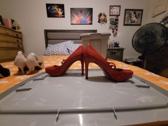 Red Calvin Klein Platform 4" Heels