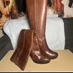  Women’s Michael Kors Lesly Boots Leather Mocha 40F2LSHB5L Size 10M