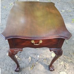 Henkel - Harris Mohogany Side Table With Drawer And Claw Feet