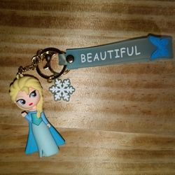 Cartoon Frozen 3D Character Pose Silicone Charm Keychain