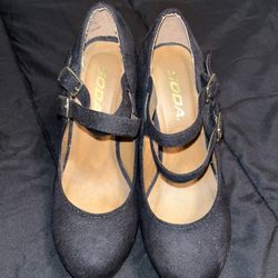 New Black Wedges Size 6.5 