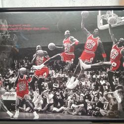 Michael Jordan Fly Framed Poster 