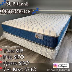 King Size Supreme Orthopedic Mattress and Boxspring 