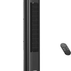 JRD Tower Fan, 90° Oscillating Fans with Remote, 40'' Quiet Cooling Fan with 3 Speeds,4 Modes,12H Timer, LED Display, 27ft/s Velocity, Bladeless Stand