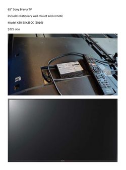 65” 2016 Sony Bravia TV