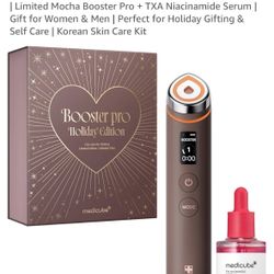 medicube Booster Pro Holiday Gift Set, Amazon Exclusive | Limited Mocha Booster Pro + TXA Niacinamide Serum | Gift for Women & Men | Perfect for Holid