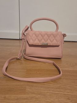 Light Pink Quilted Top Handle Crossbody Bag