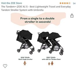 Zoe tandem 2024 double stroller