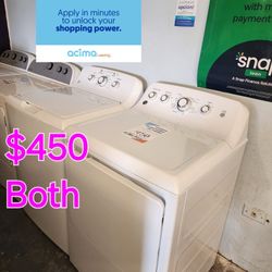 G.E Top Loads Washer And Dryer Electric 