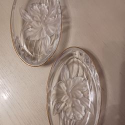 2 Solid Crystal Dish for Jewelry, Candy, Coins, Etc