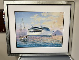 James Flood Hand Signed Limited Edition Serigraph: "Vision Of The Seas" 17x23