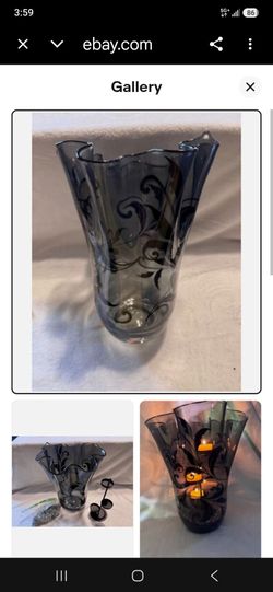 PartyLite Forbidden Romance Glass Hurricane Vase,