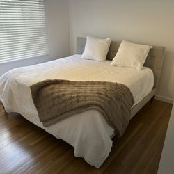 King Size Bed (Sealy) - Mattress, Box Springs & Frame (West Elm)