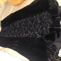 Black Velour and Lace Skirt