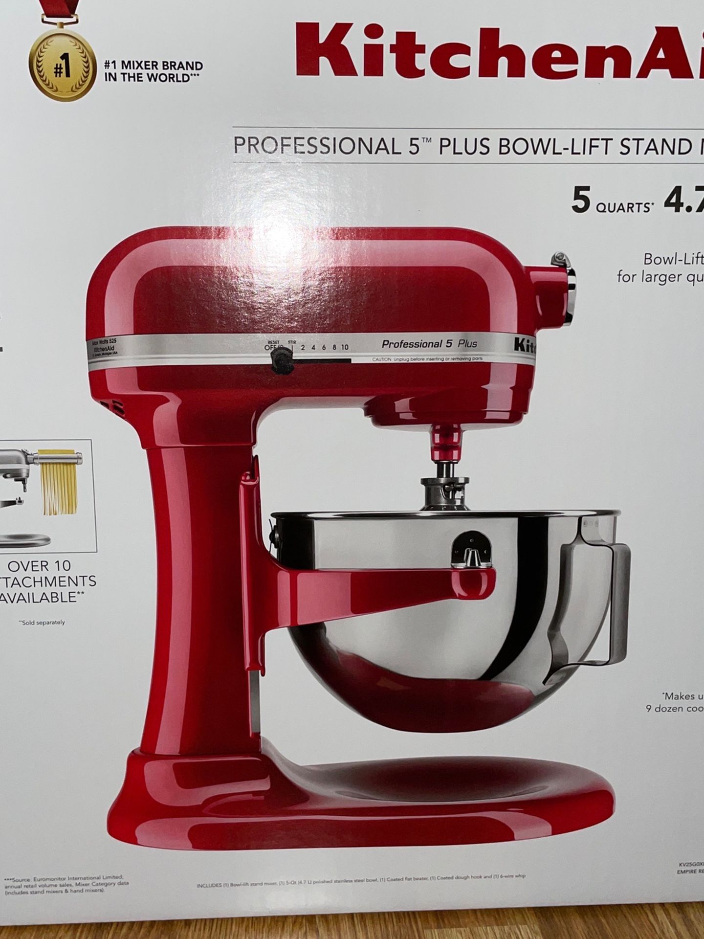 KitchenAid Pro 5 Plus KV25G0X Empire Red 5-Quart Bowl-Lift Stand Mixer