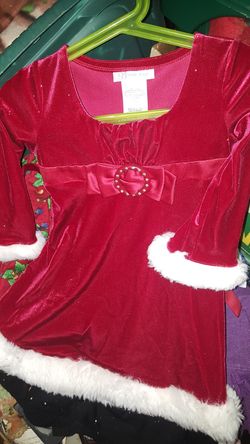 Girls Red velvet Christmas dress, size 3 or a Vintage Disney Christmas Stocking