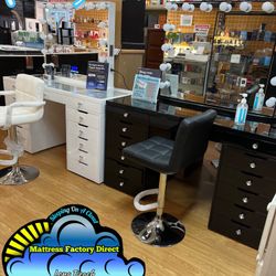 Black Vanity Led Diamond Dresser With Mirror New Chest 