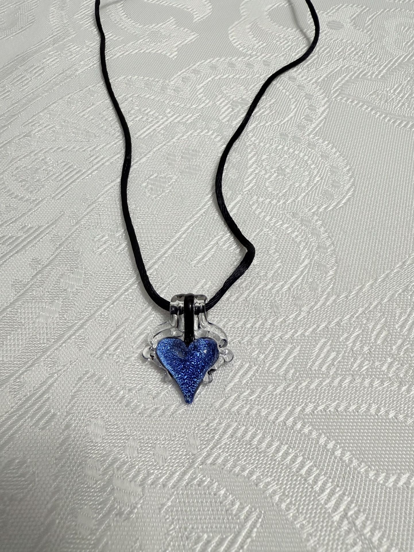 Vintage “Blue Heart” crystal pendant. Possesses spiritual meaning. Handmade. New. Never worn. Still in original gift box.