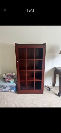 Wooden media cabinet