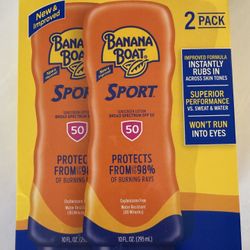New In Box 2 Pack Banana Boat Sport Sunscreen $10